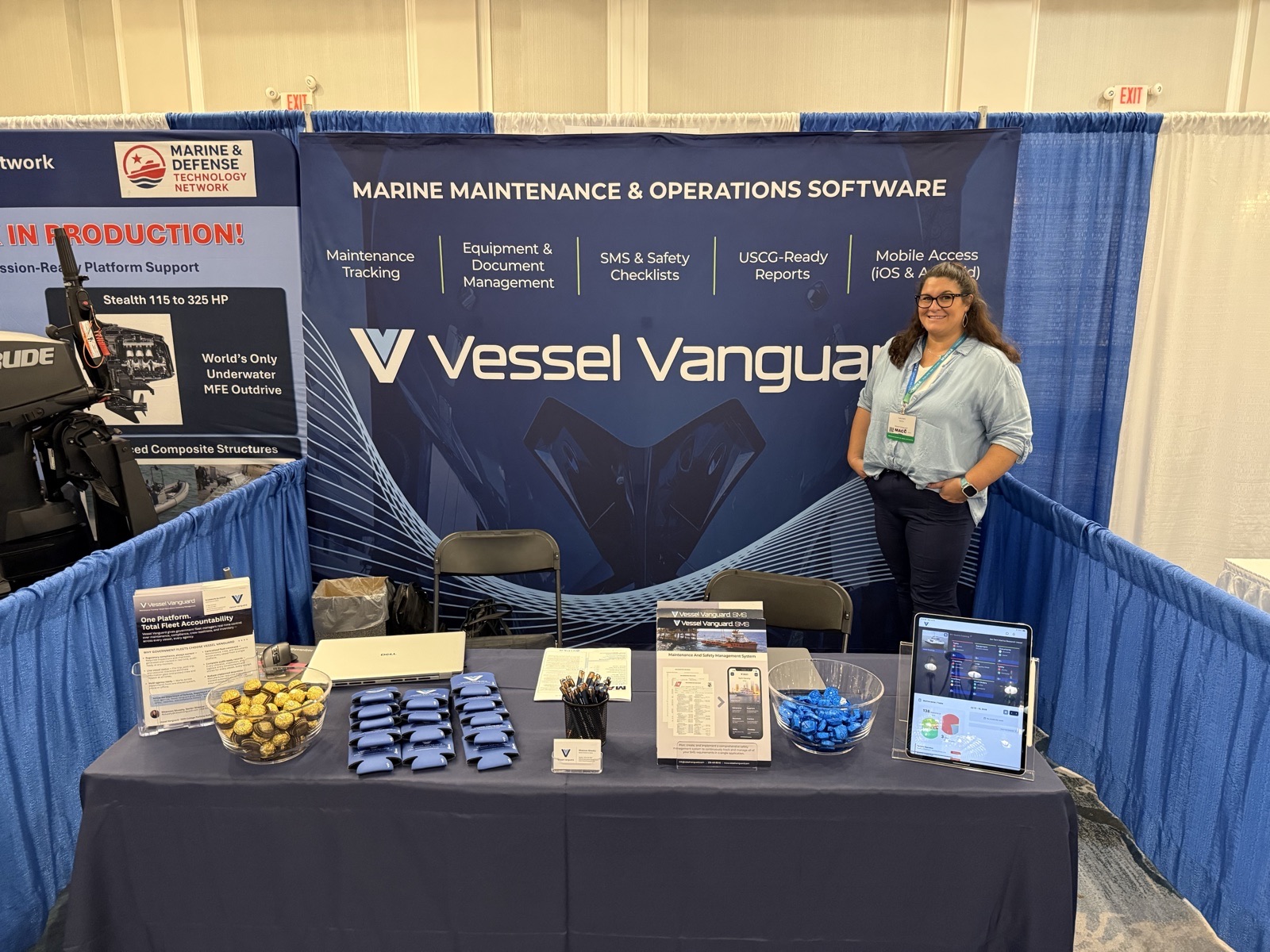 The Vessel Vanguard booth at the Marine & Defense Technology Network conference