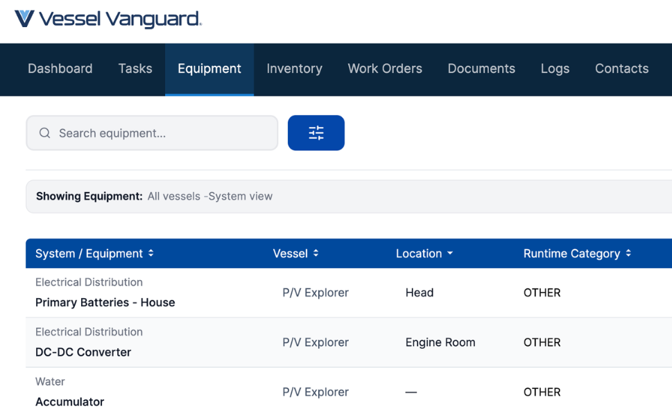 Organize Locations and Storage — Vessel Vanguard inventory screen