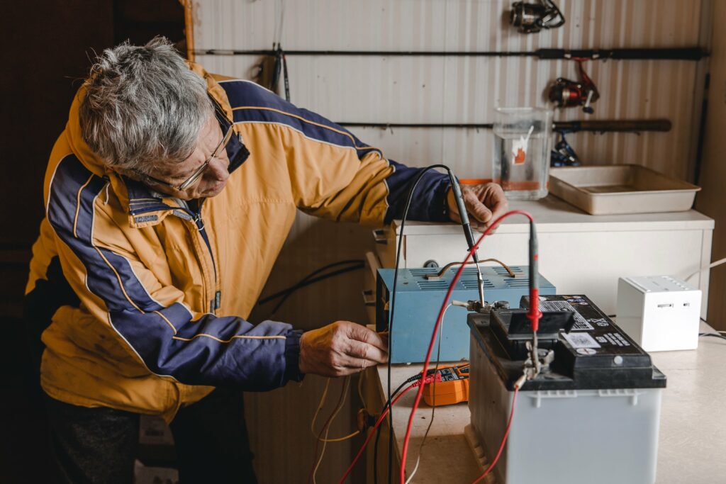 Marine battery maintenance.
