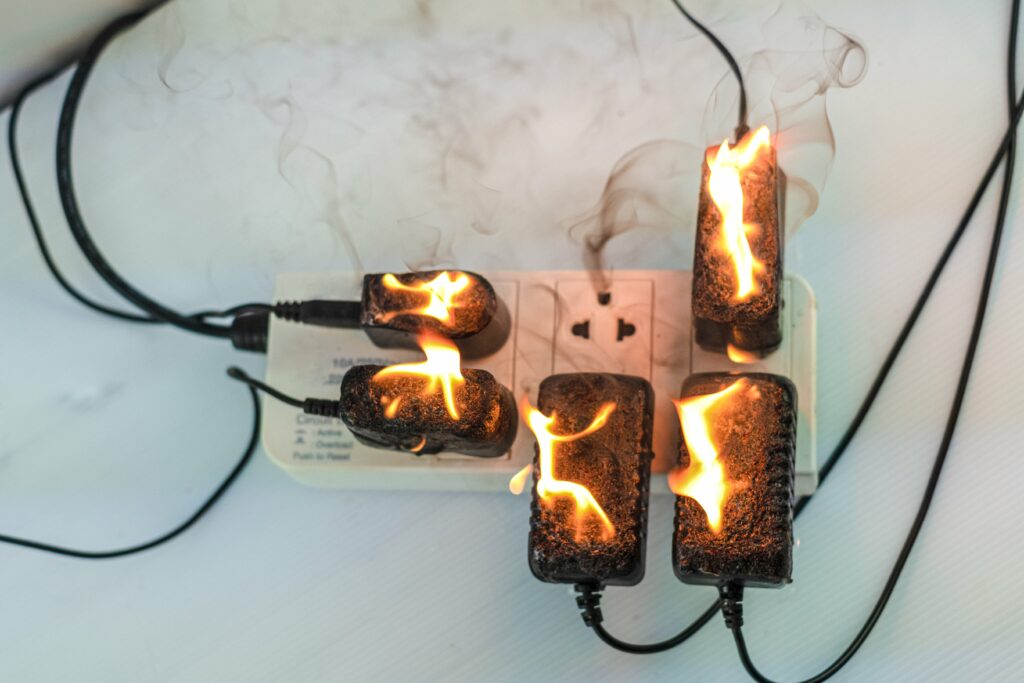 Electrical hazards in plugs.